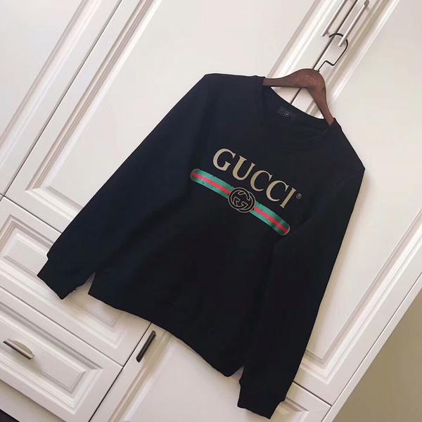 2024新作 GUCCI グッチコピー ヴィンテージロゴ入り コットンスウェットシャツ 8073007